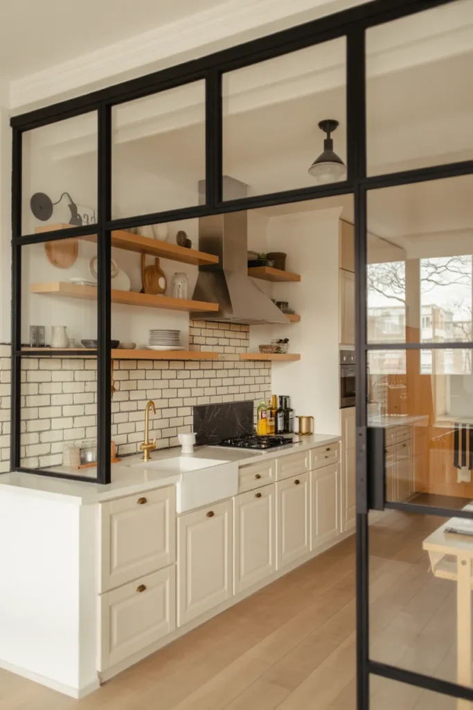 Contemporary Black-Framed Solarium Kitchen