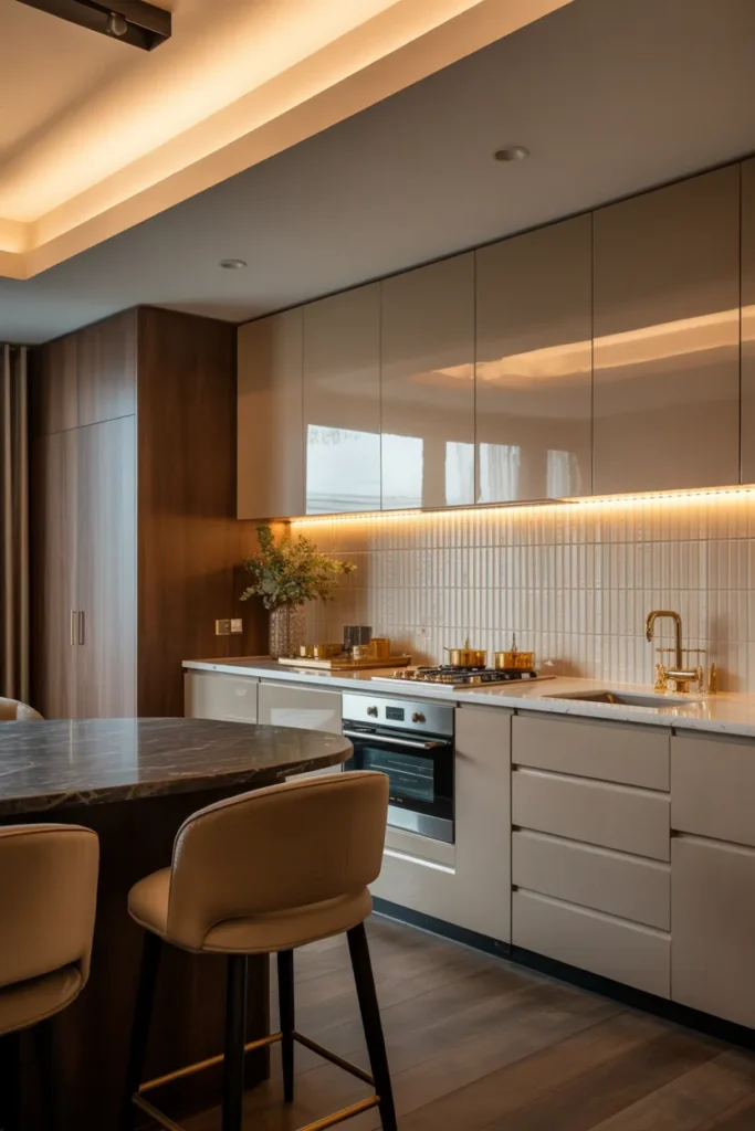 Contemporary Glam Kitchenette