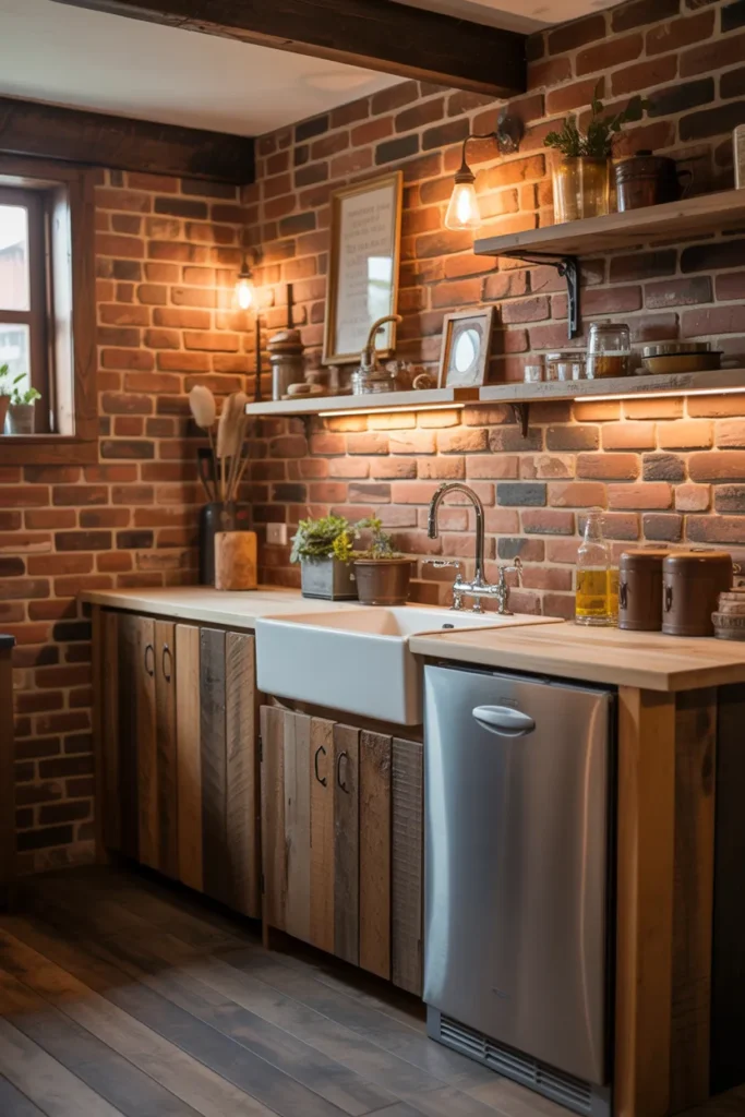 Cozy Rustic Charm Kitchenette