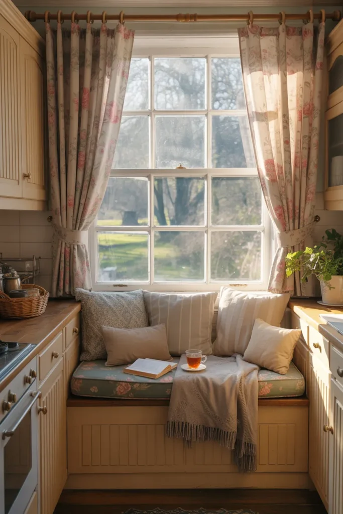 Cozy Window Nook with Cushions