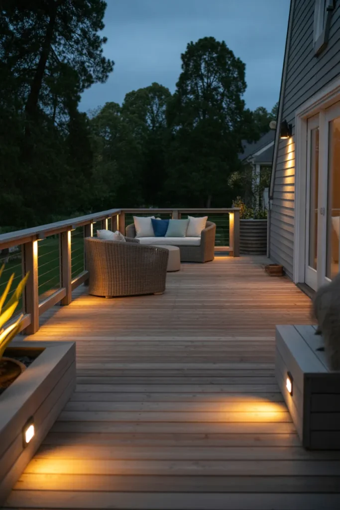  Deck with Built-In Lighting for Nighttime Glow