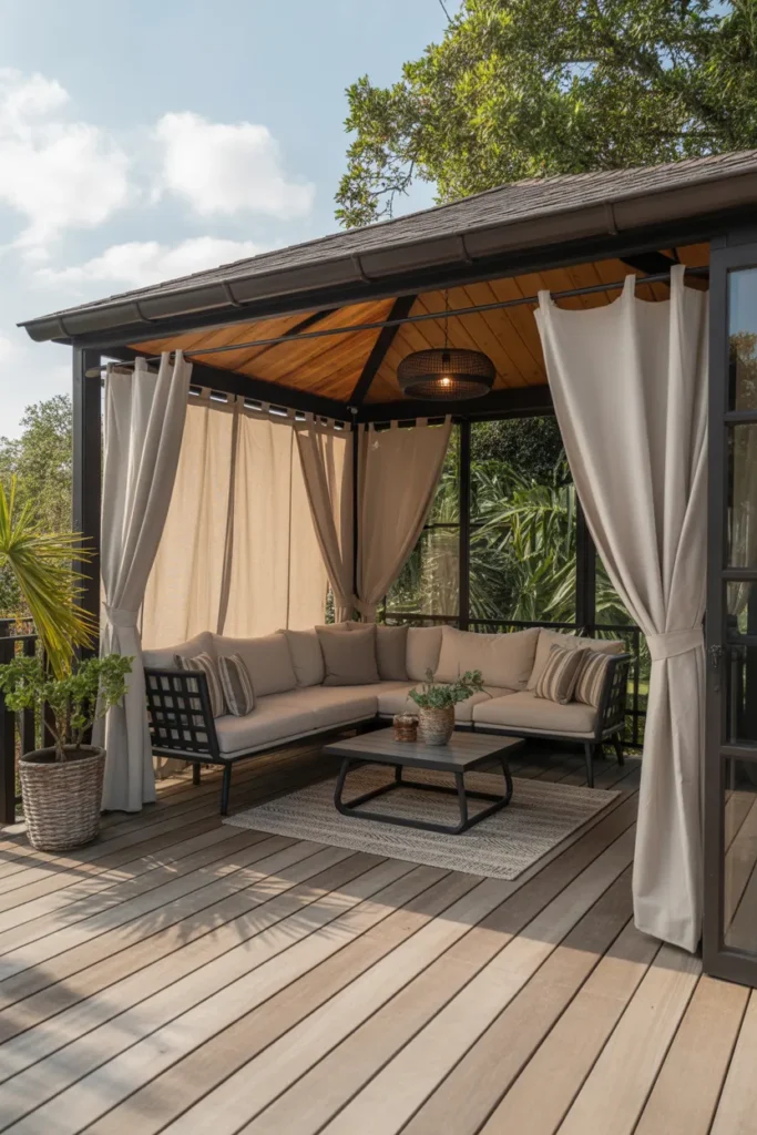 Deck with Covered Lounge for All-Weather Comfort