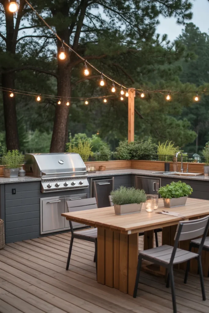  Deck with Outdoor Kitchen and Dining Area