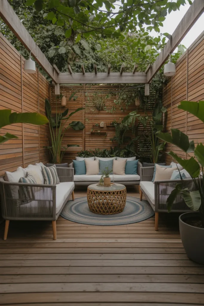 Deck with Privacy Screens for Seclusion