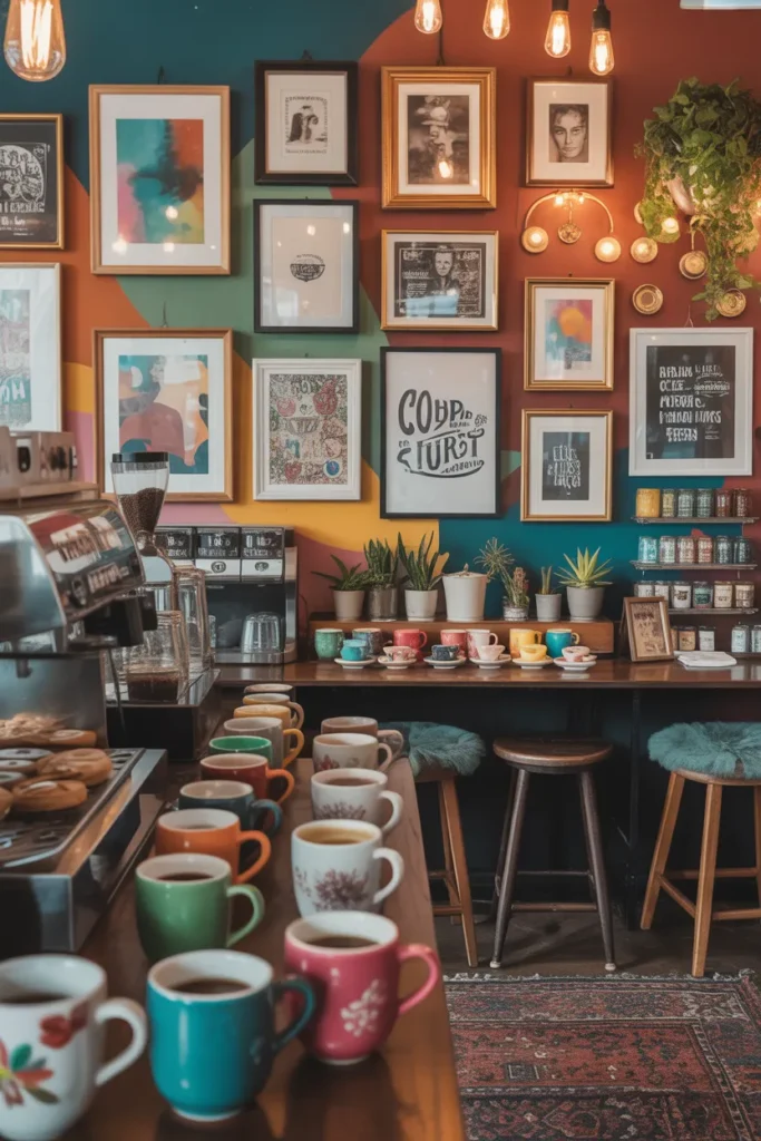 Eclectic Art-Inspired Coffee Bar