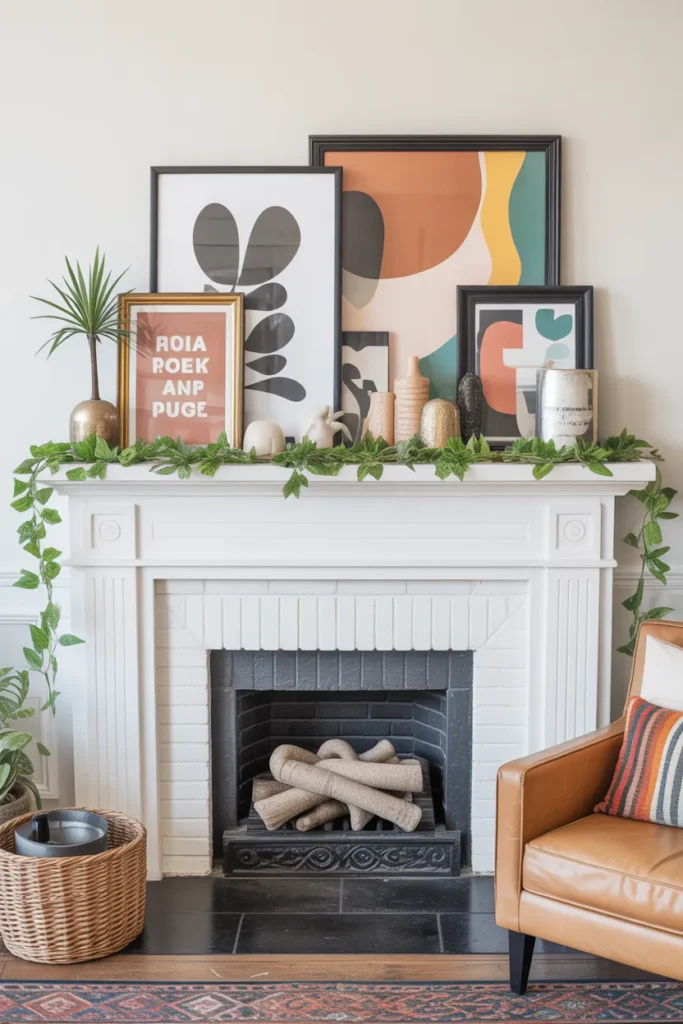  Eclectic Summer Mantel with Mixed Styles