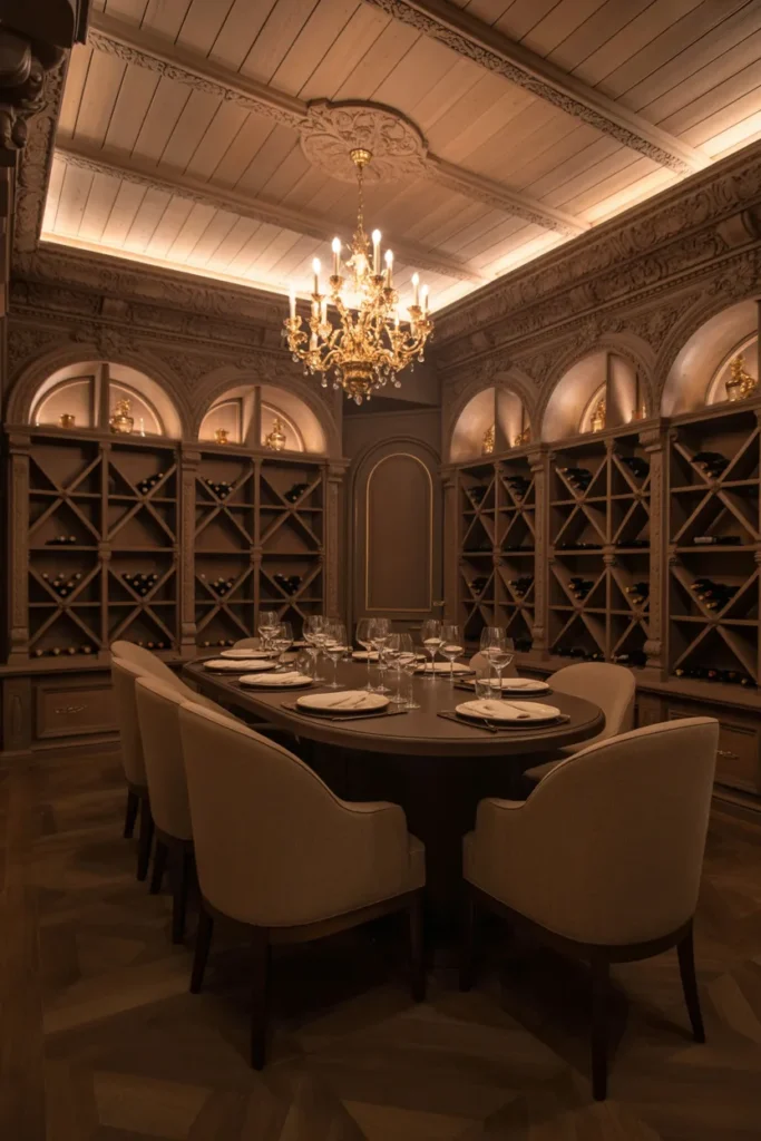 Elegant French-Inspired Wine Cellar