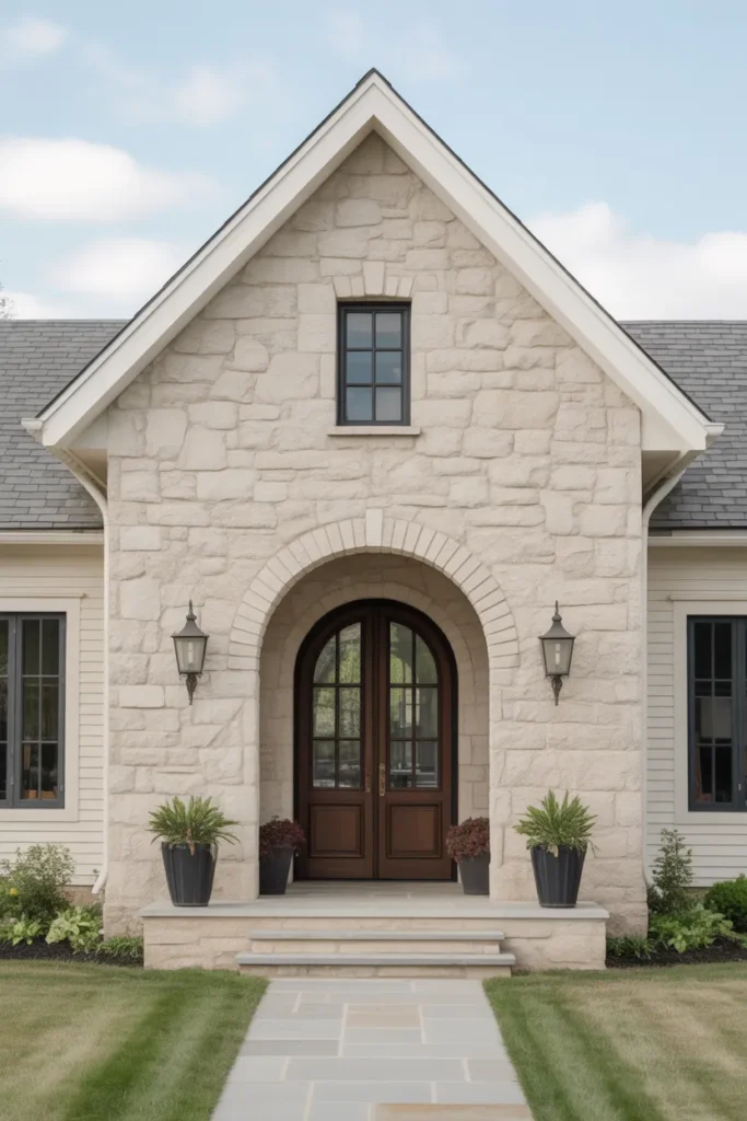 Farmhouse with Arched Entryway