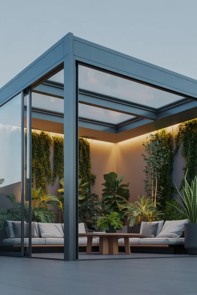 Glass-Enclosed Gazebo for All Seasons