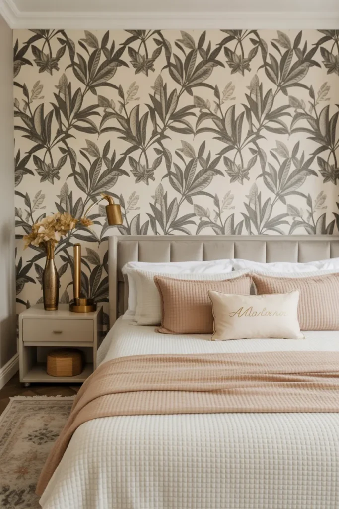  Guest Bedroom with Statement Wallpaper