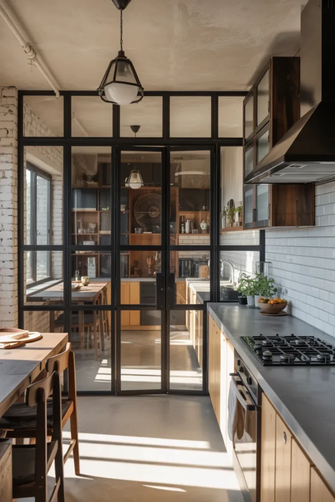 Industrial Glass Solarium Kitchen