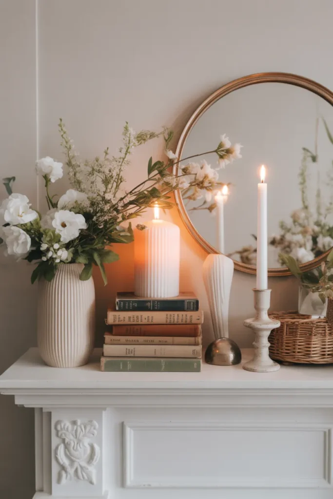 Layered Books with Floral Touches