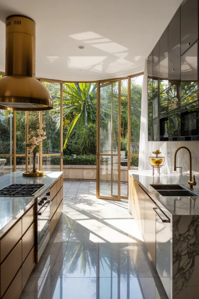 Luxurious Marble Solarium Kitchen