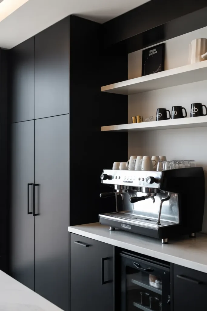 Modern Black & White Coffee Bar