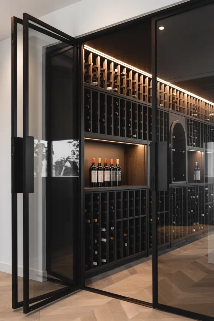 Modern Black Wine Cellar