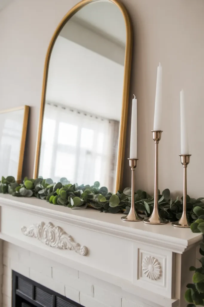  Modern Glam Mantel with Gold Accents