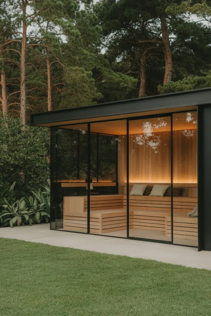 Modern Glass-Walled Sauna
