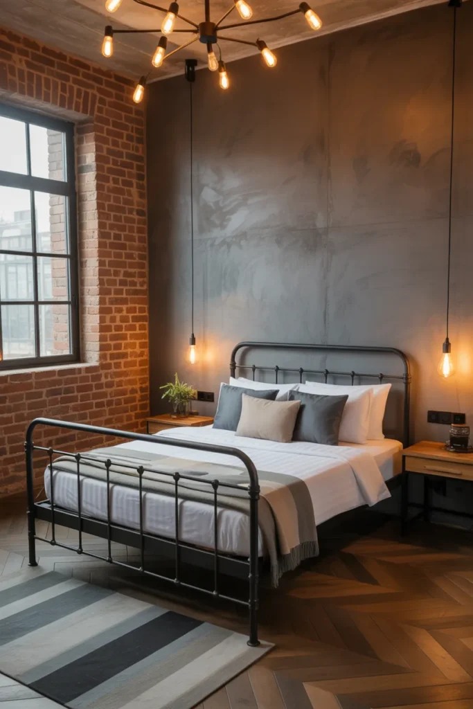 Modern Industrial Black Bedroom