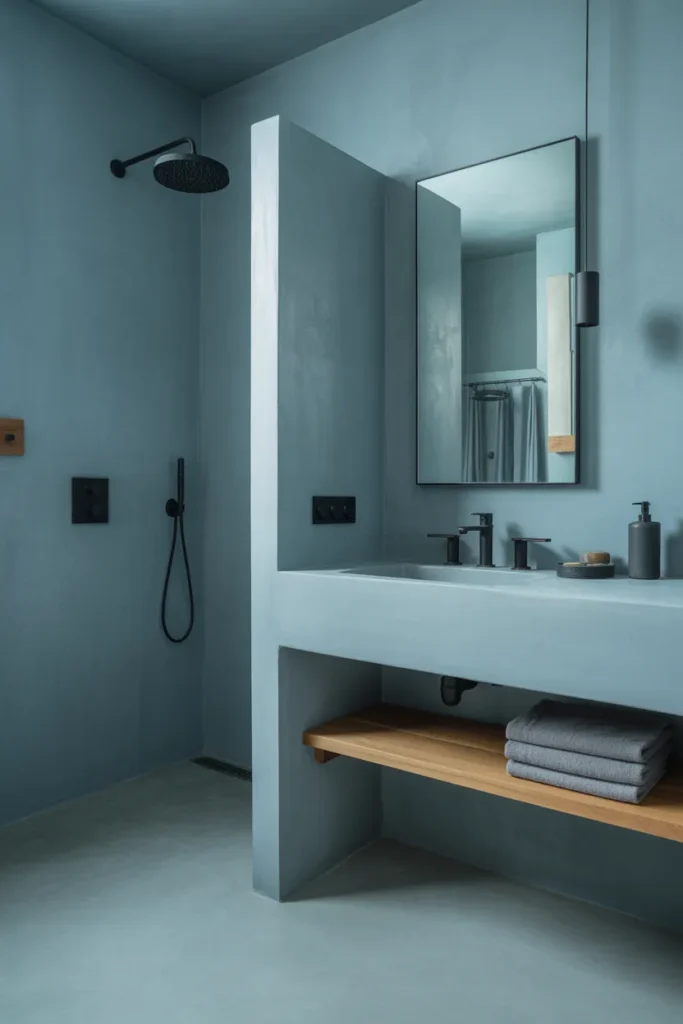 Moody Blue Concrete Walls for an Industrial Edge