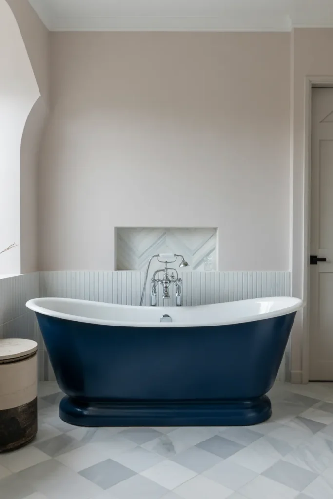 Moody Blue Freestanding Tub for Spa Luxury
