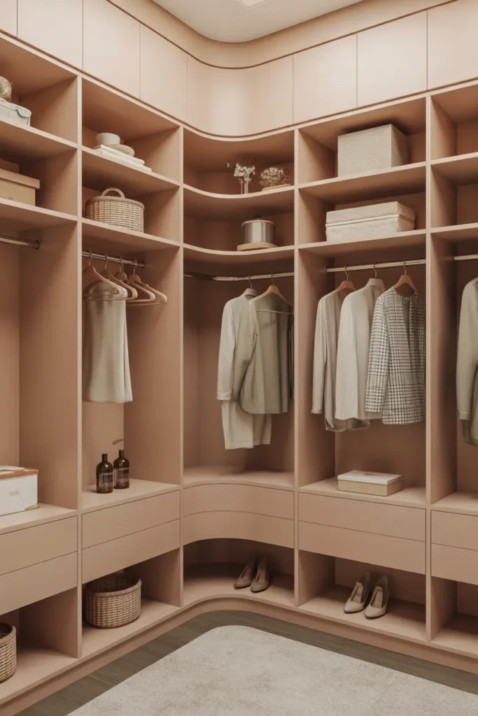 Neutral Beige Walk-In Closet