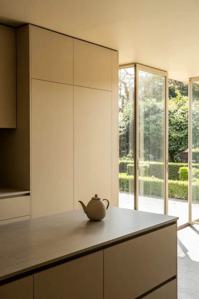 Neutral-Toned Solarium Kitchen