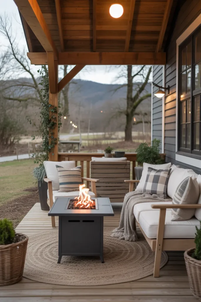 Porch with Cozy Fire Feature