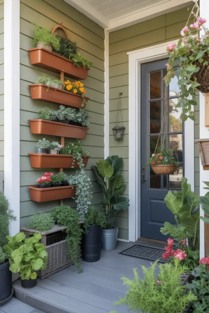 Porch with Planter Walls