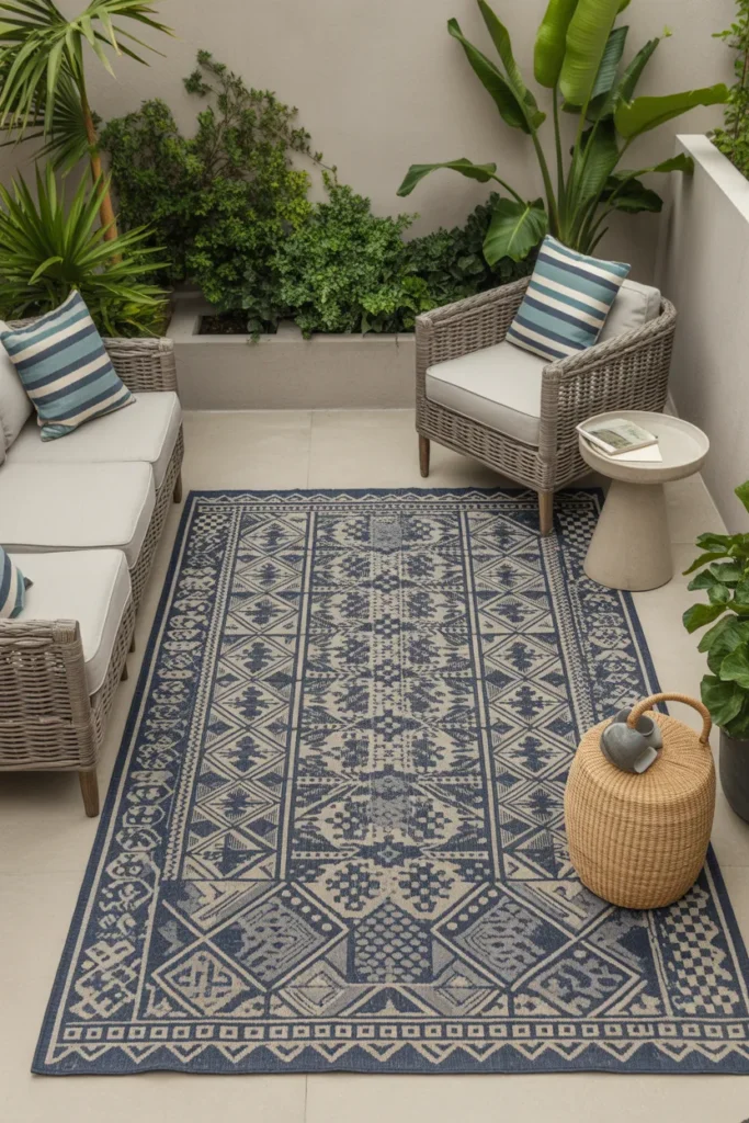 Porch with Statement Rug