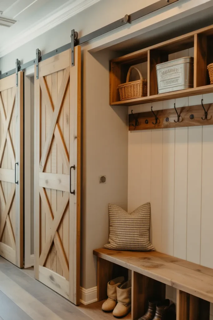 Rustic Barn Door Entryway