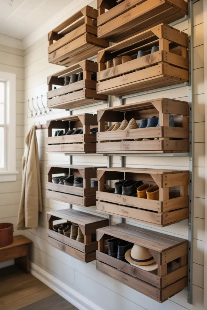 Sliding Crate Shelving