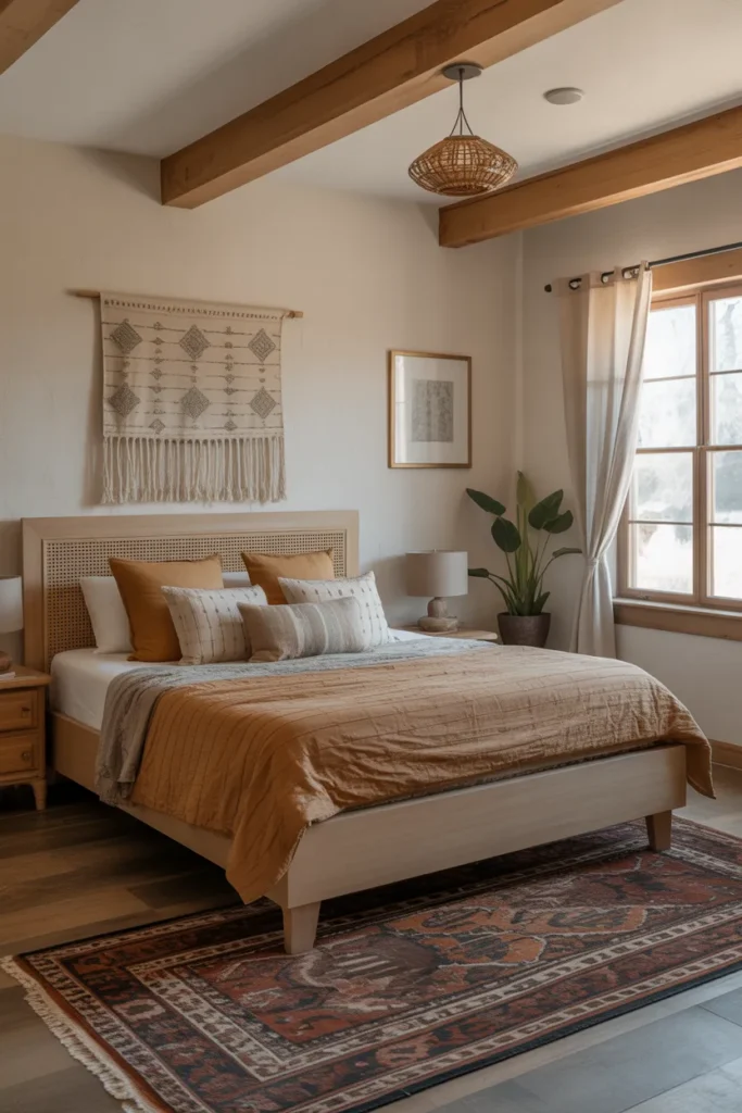 Statement Rugs and Warm Woods