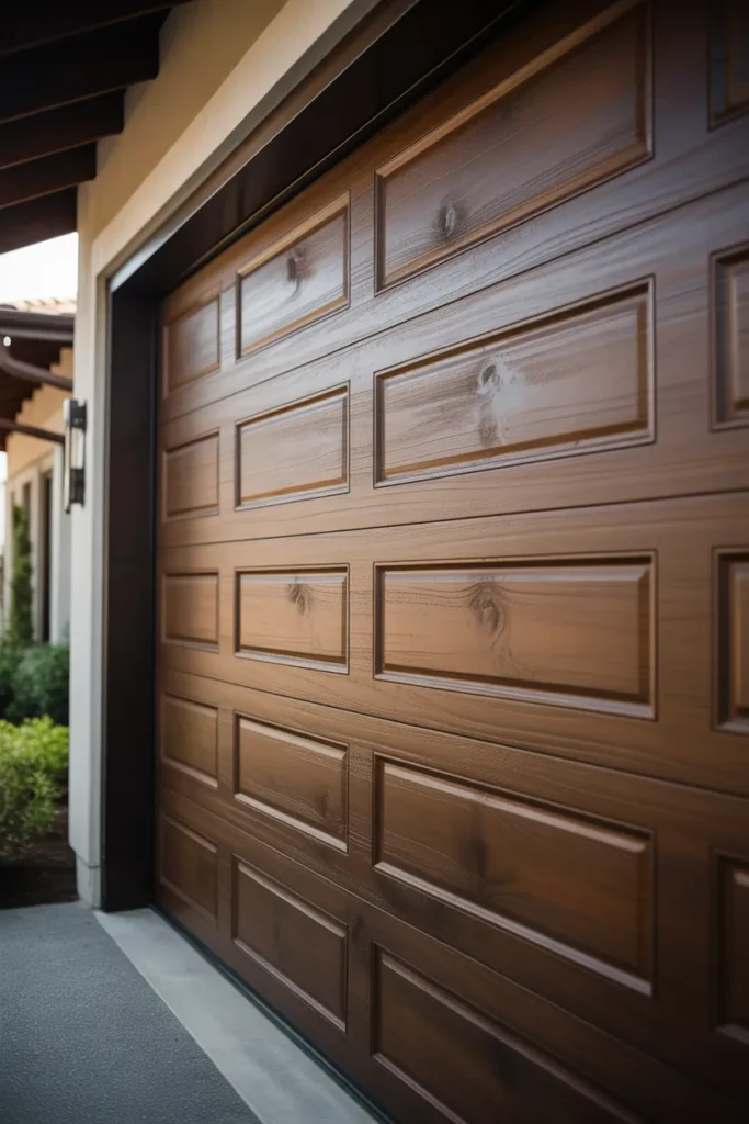 Steel Garage Door with Faux Wood Finish