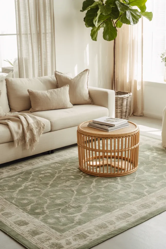  Try a Green Rug for Texture