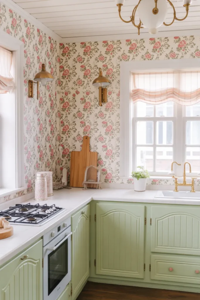 Vintage-Inspired Floral Wallpaper