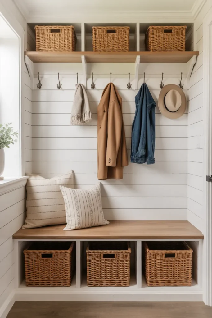 Built-In Bench with Hidden Storage