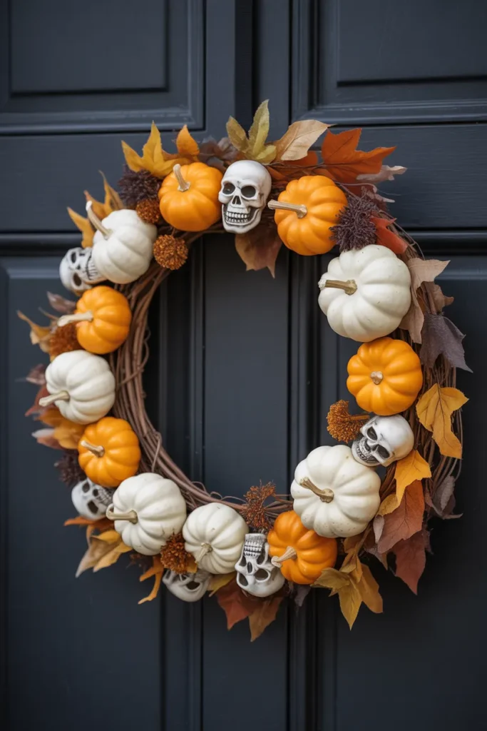  Classic Wreath with Mini Pumpkins