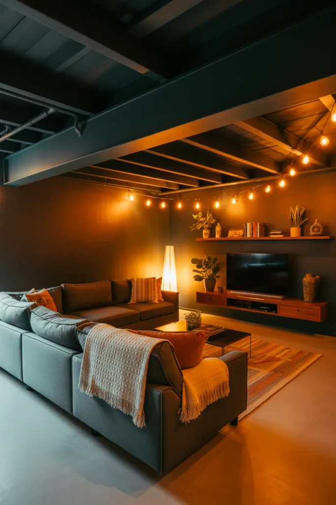   Create a Cozy Basement Family Lounge