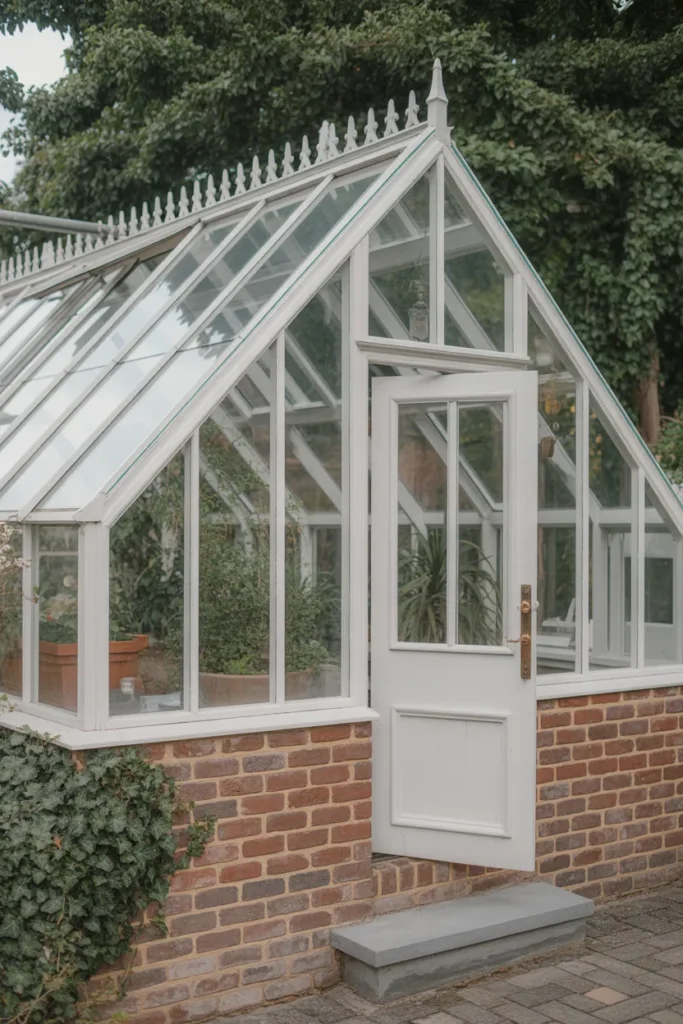 Brick Base Greenhouse with Classic Elegance
