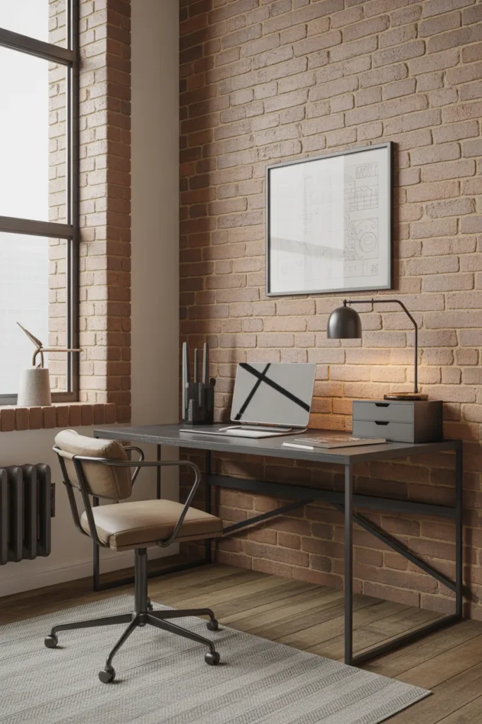   Industrial Study Setup with Metal Accents