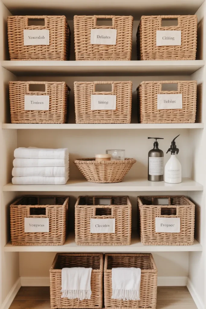   Use Matching Baskets for a Clean Look