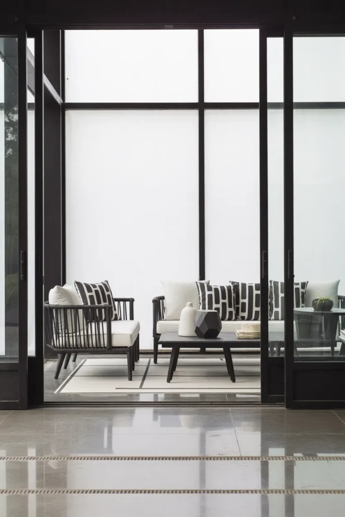  Elegant Black-and-White Porch