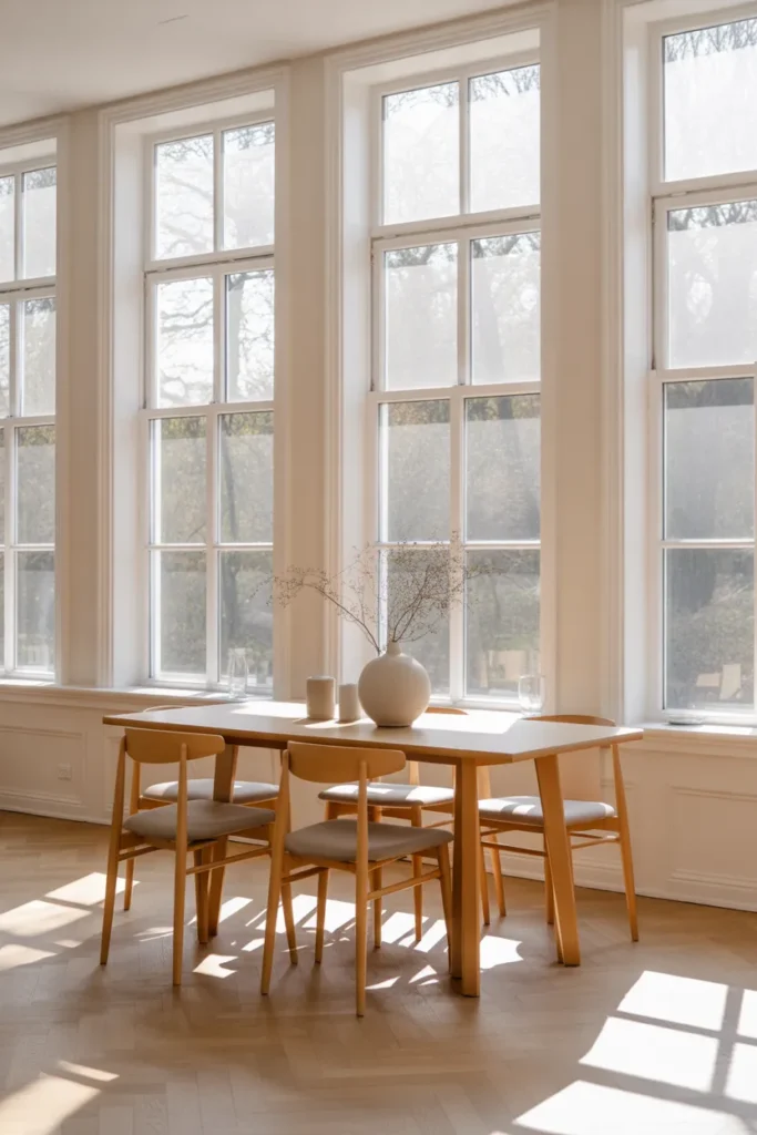   Light-Filled Dining Room with Oversized Windows