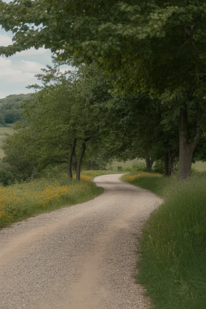 Rustic Crushed Stone Driveway