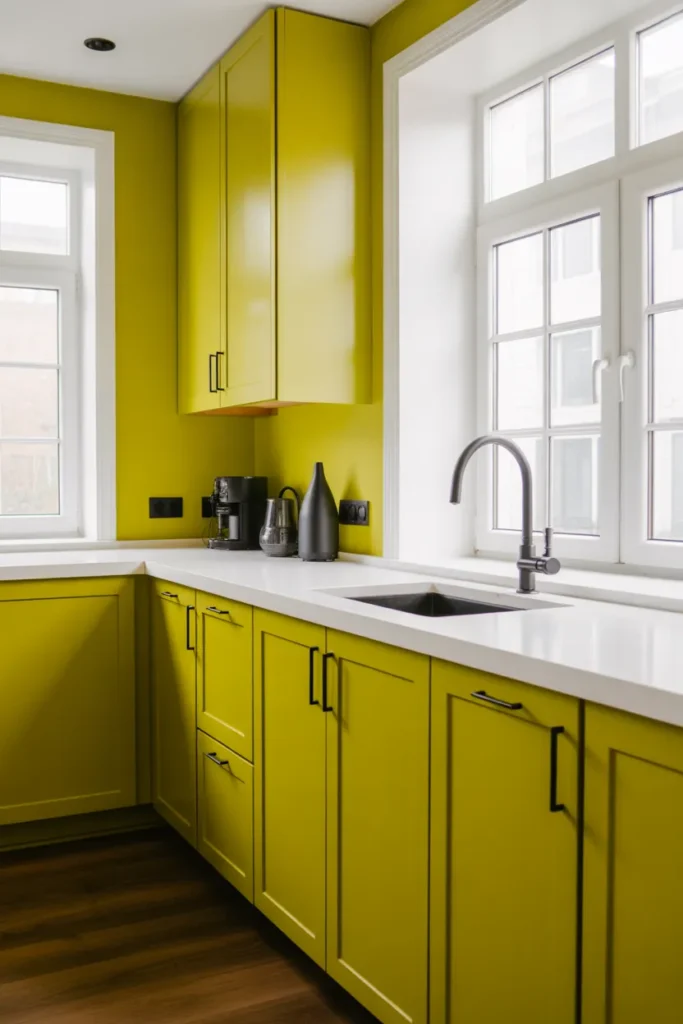  Chartreuse Cabinets for a Modern Pop