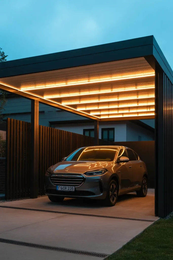  Carport with Lighting Accents