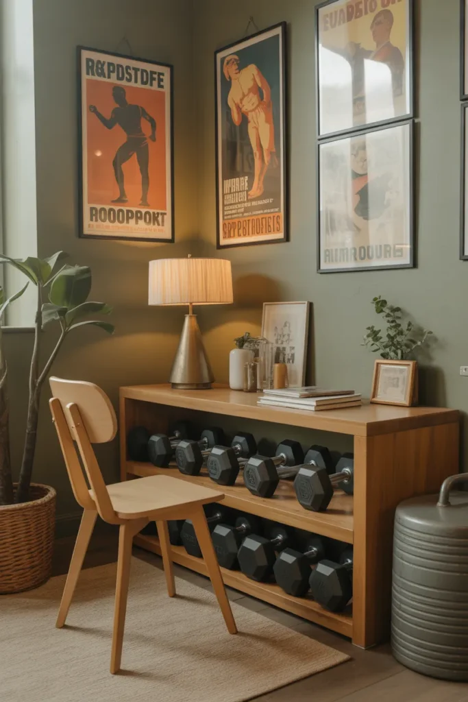  Vintage-Inspired Gym Corner