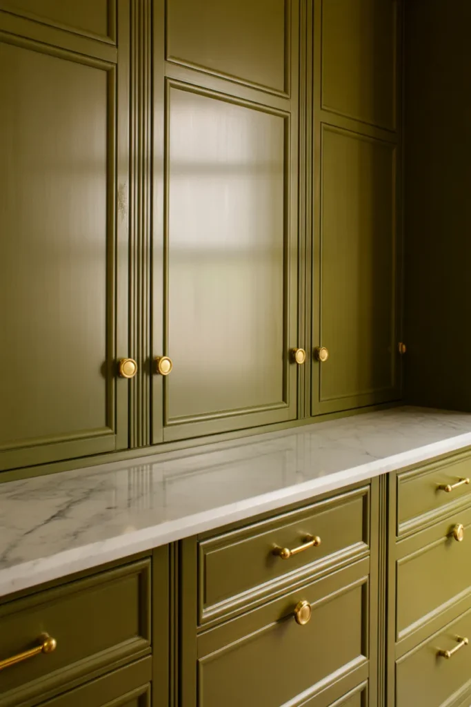  Olive Green with Brass Accents