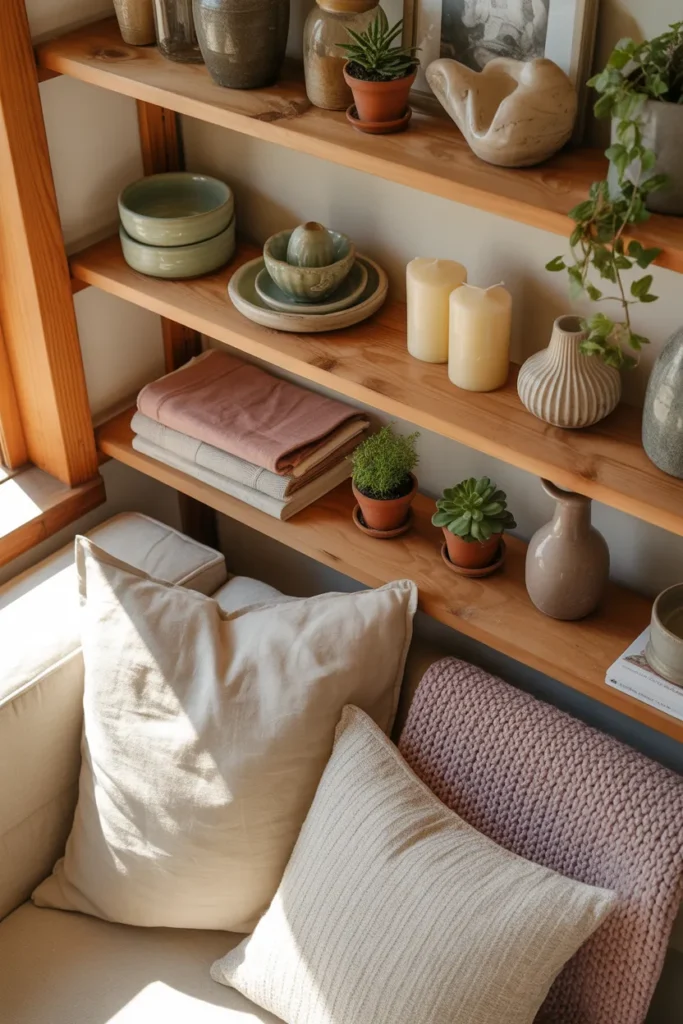   Open Shelving with Rustic Decor