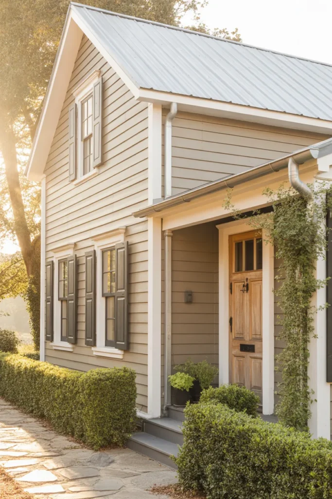   Farmhouse Exterior with Neutral Earth Tones